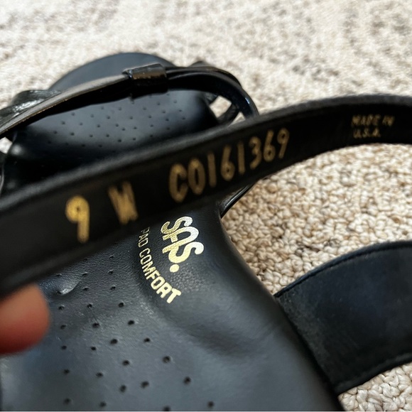 SAS Tripad Comfort Black Patent Sandals - Picture 3 of 5
